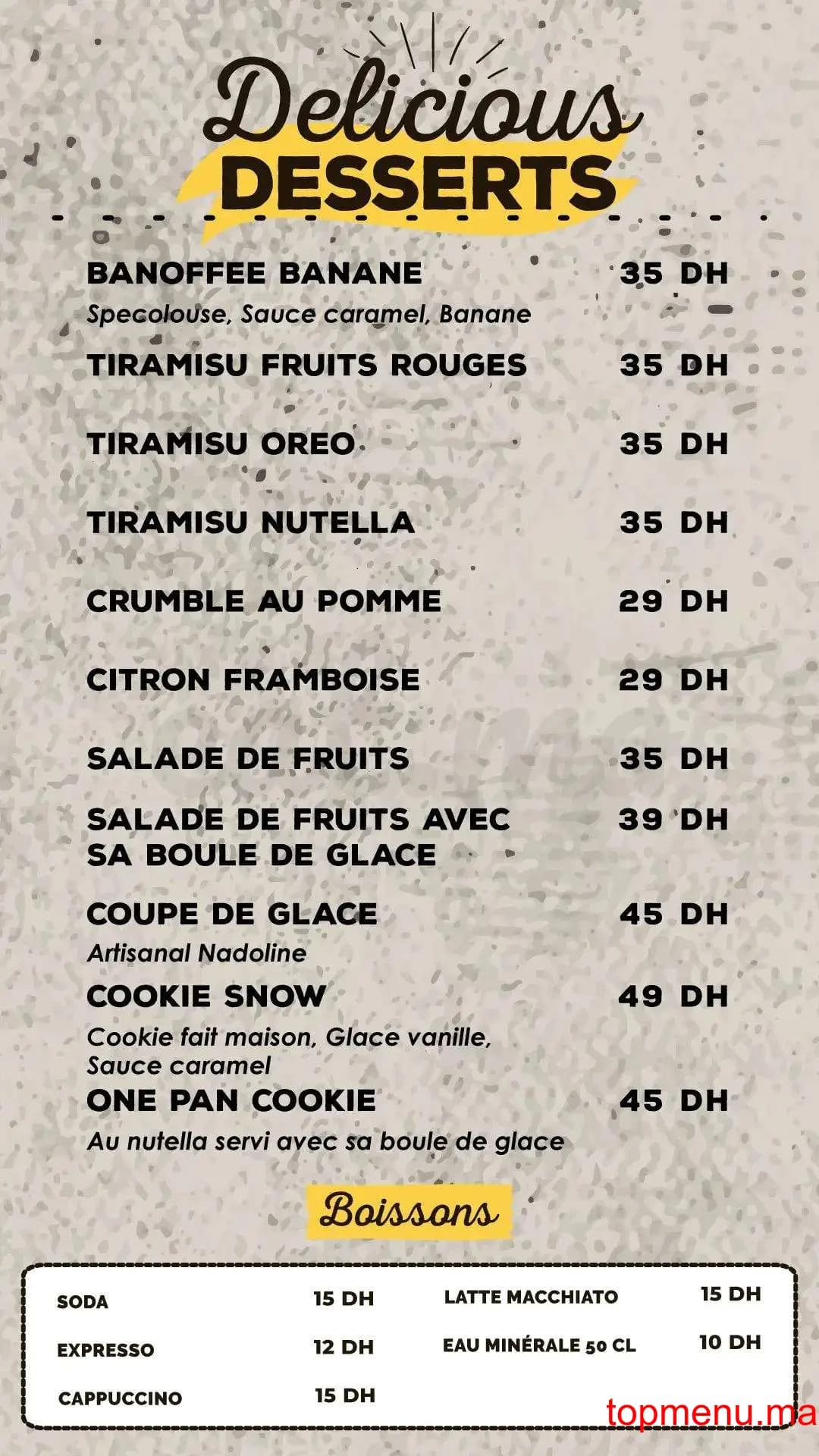 Restaurant Texas burger menu page 1 Texas burger menu page 1