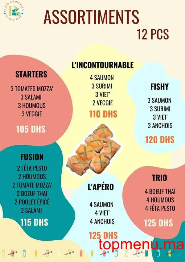 Restaurant Le Bar à Rouleaux menu page 8 Le Bar à Rouleaux menu page 8