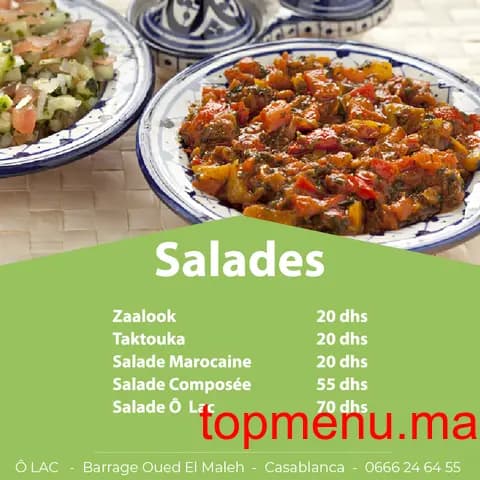 Restaurant O’lac menu page 7 O’lac menu page 7