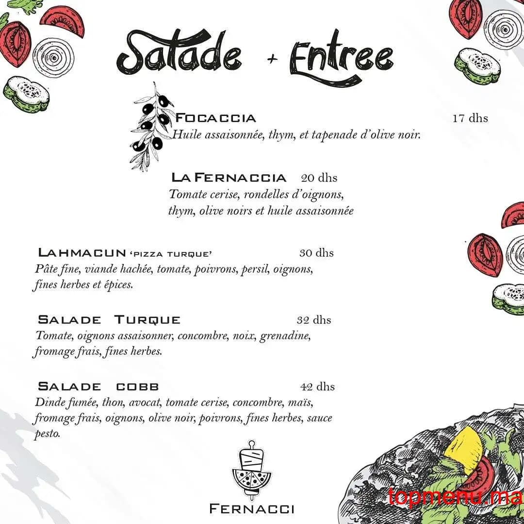 Restaurant Fernacci menu page 1 Fernacci menu page 1