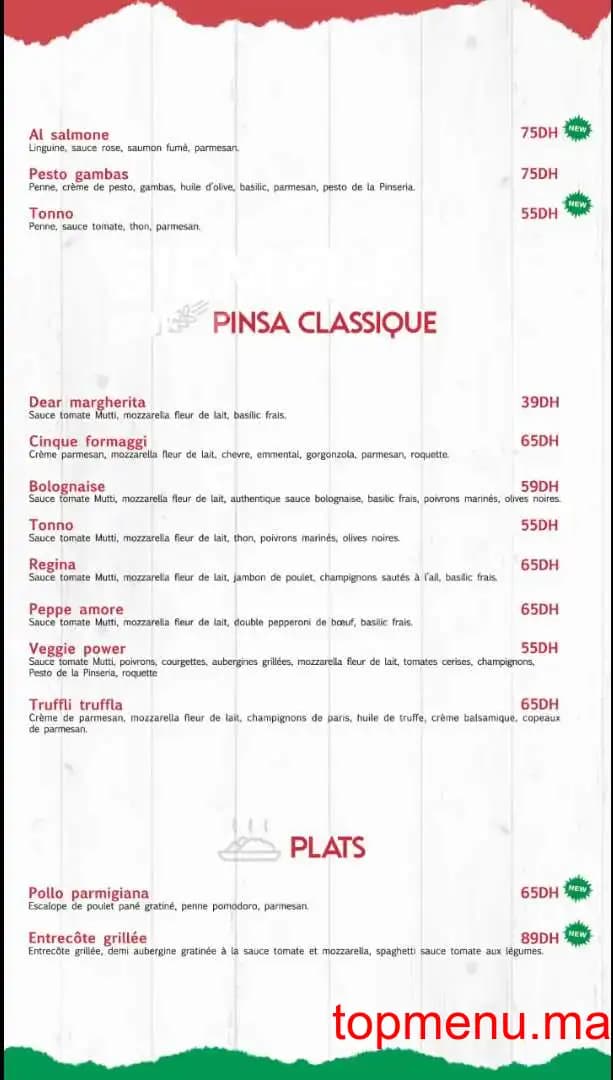 Restaurant La Pinseria menu page 3 La Pinseria menu page 3