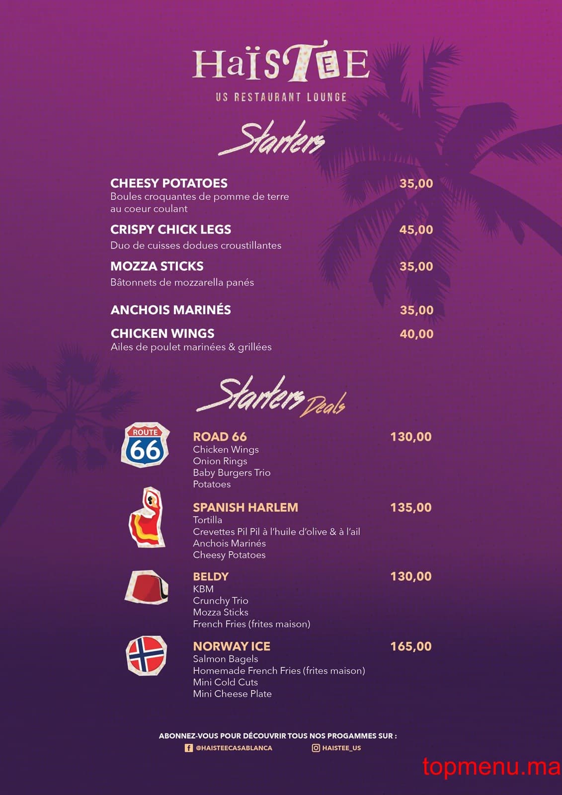 Restaurant Haïstee – US Restaurant Lounge menu page 3 Haïstee – US Restaurant Lounge menu page 3