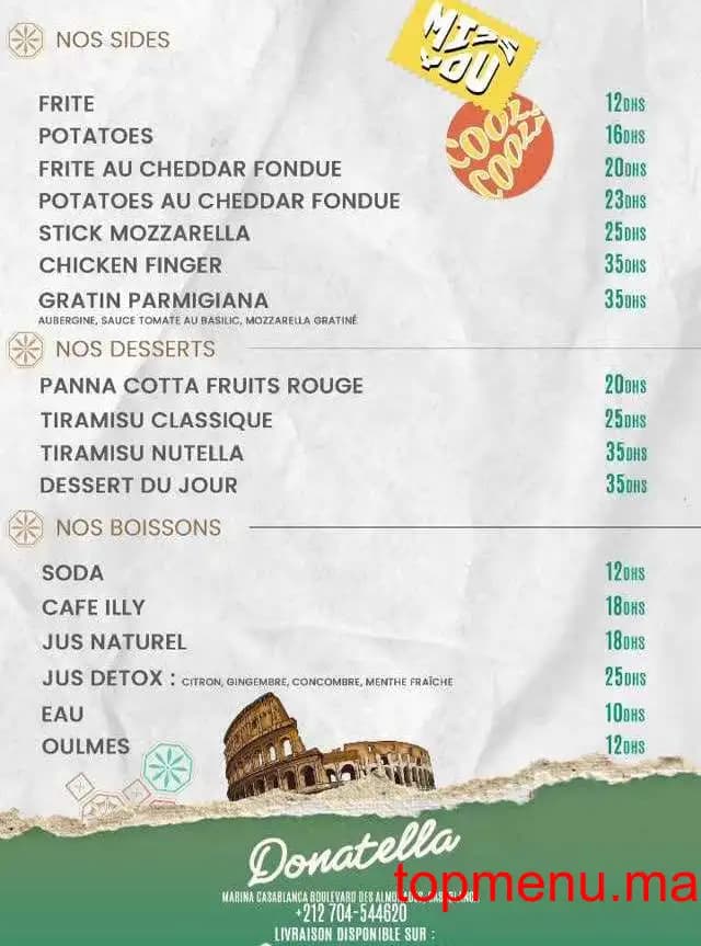 Restaurant Donatella menu page 4 Donatella menu page 4