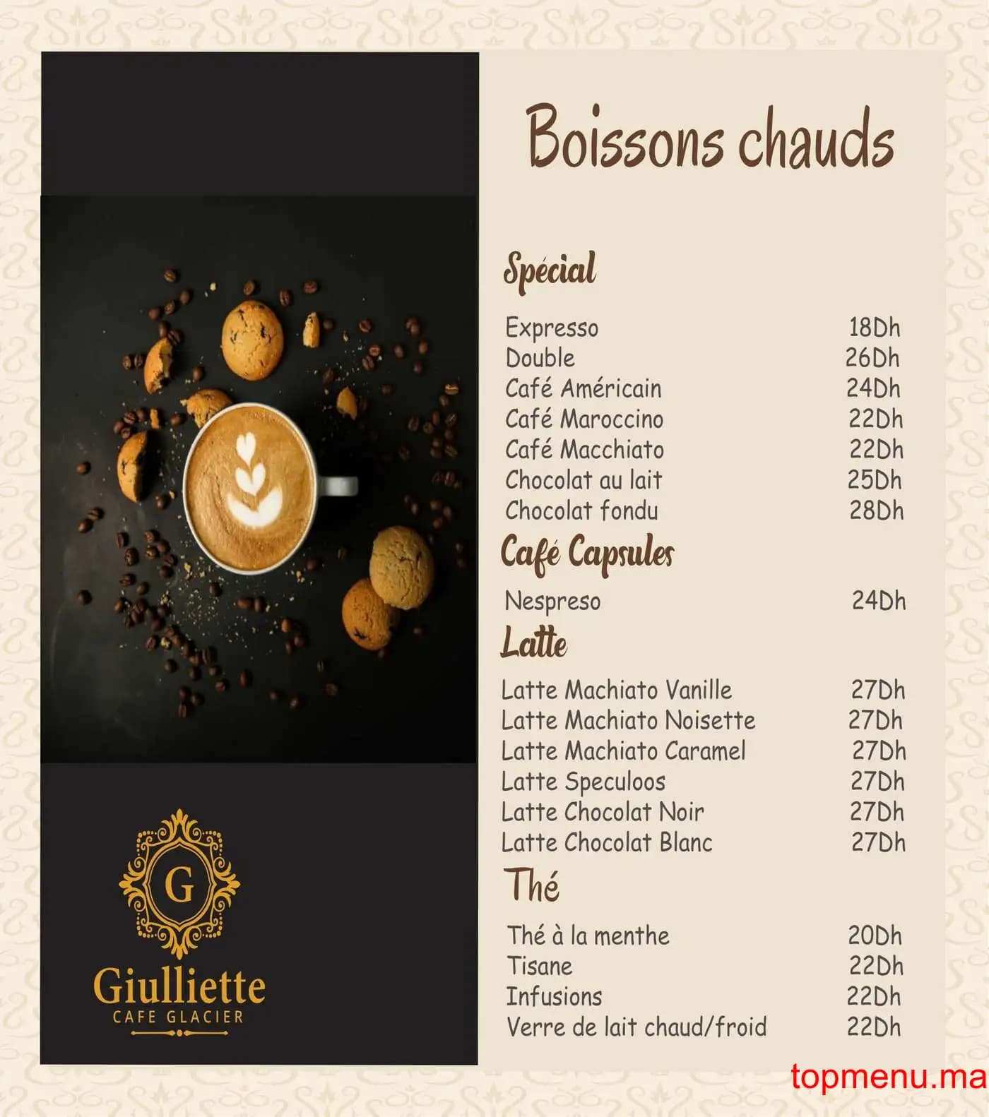 Restaurant Giuliette café glacier menu page 18 Giuliette café glacier menu page 18