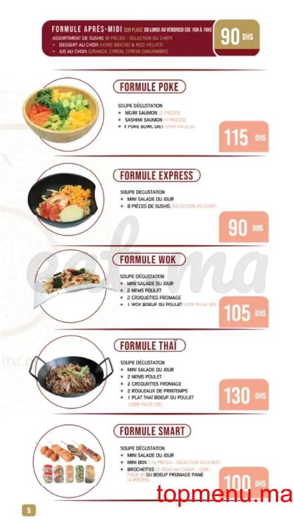 Restaurant Shiru – Sushis – Thaï & Woks menu page 4 Shiru – Sushis – Thaï & Woks menu page 4