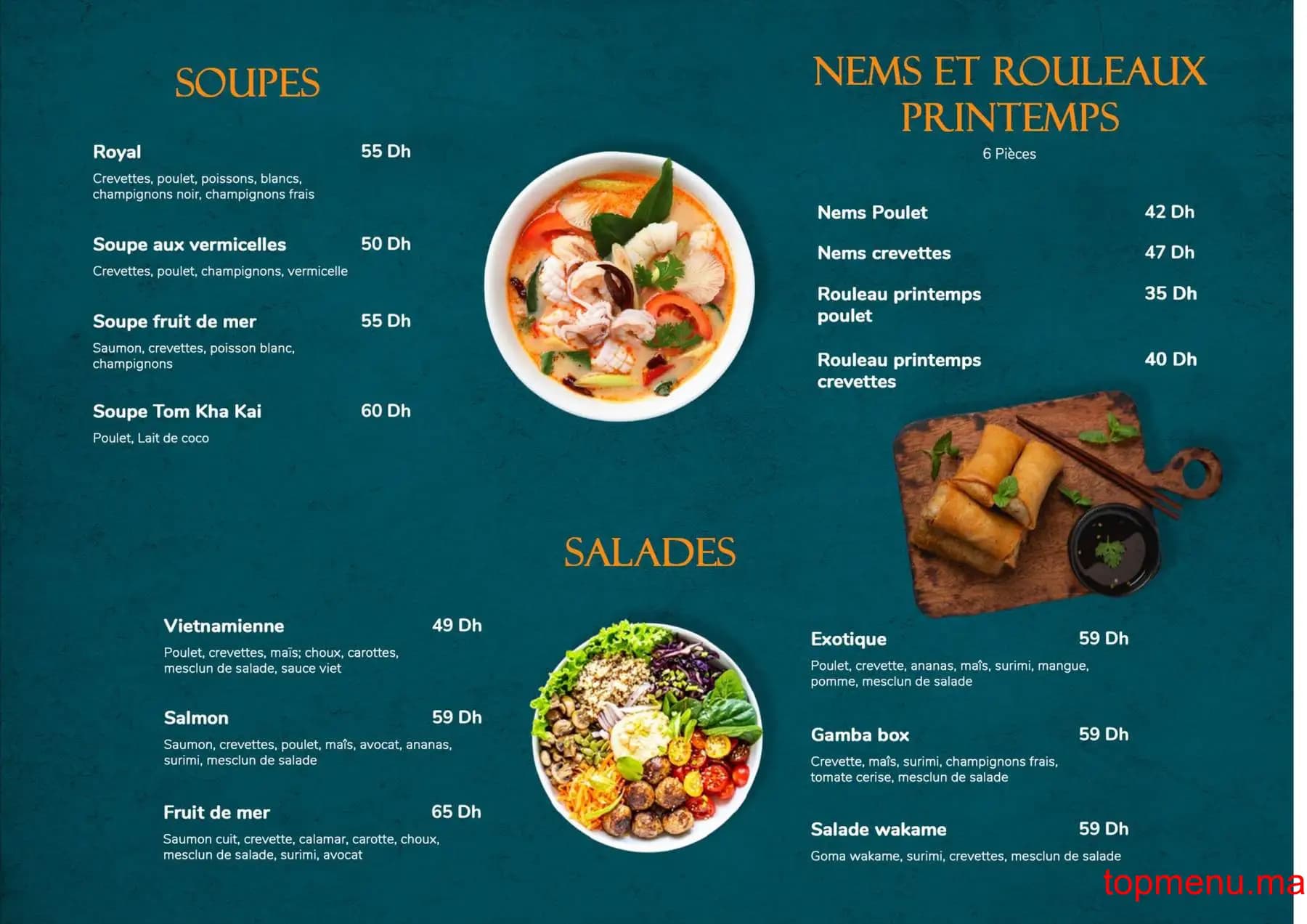 Restaurant Salmon Sushi menu page 2 Salmon Sushi menu page 2