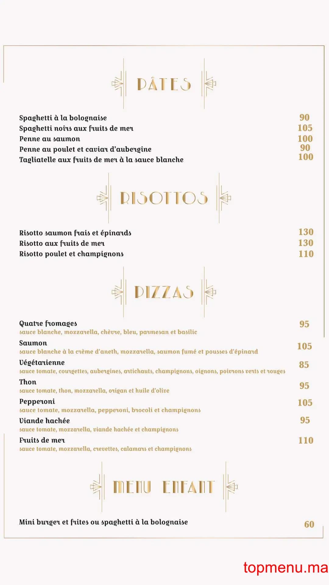 Restaurant Le Gatsby menu page 6 Le Gatsby menu page 6