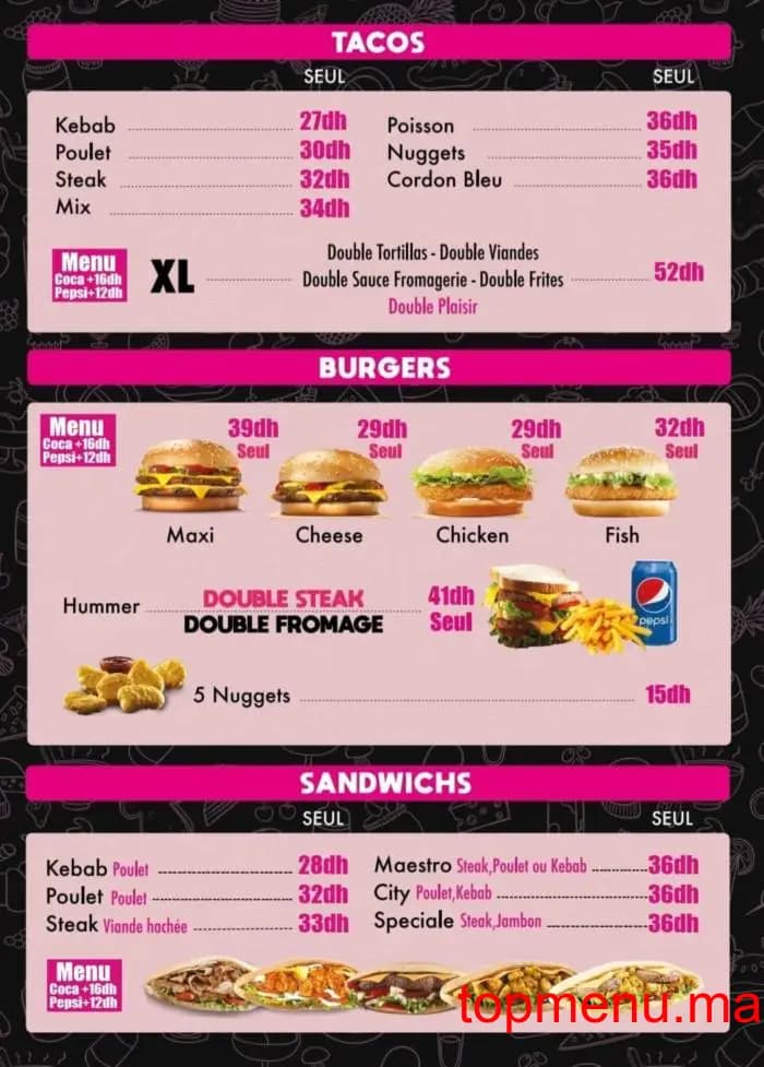 Restaurant Food à la Française – Val Fleurie menu page 2 Food à la Française – Val Fleurie menu page 2