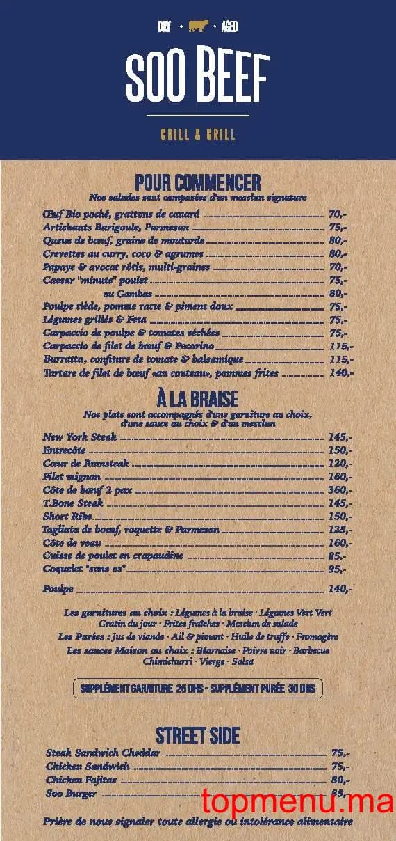 Restaurant Soo Beef menu page 1 Soo Beef menu page 1
