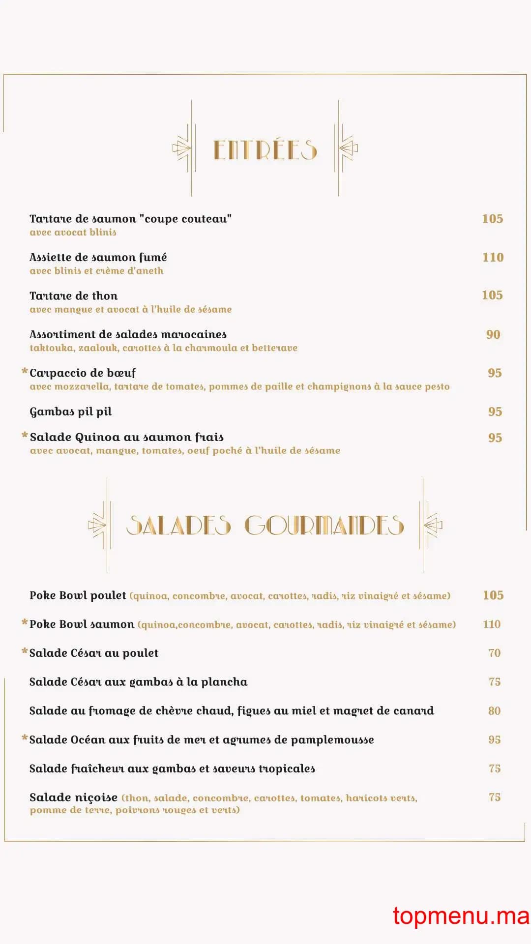 Restaurant Le Gatsby menu page 10 Le Gatsby menu page 10