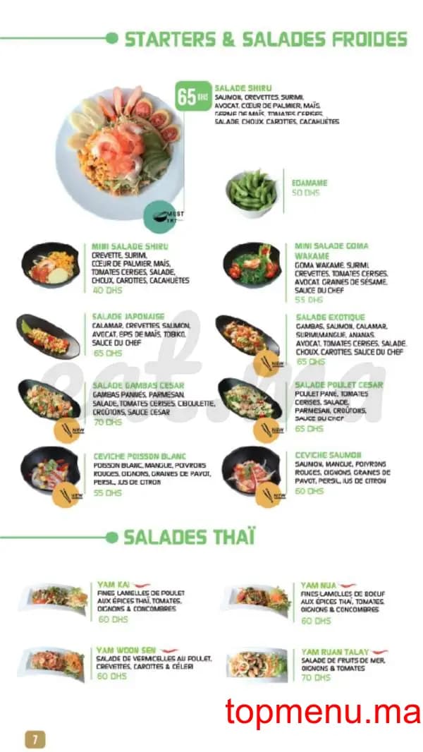 Restaurant Shiru – Sushis – Thaï & Woks menu page 6 Shiru – Sushis – Thaï & Woks menu page 6