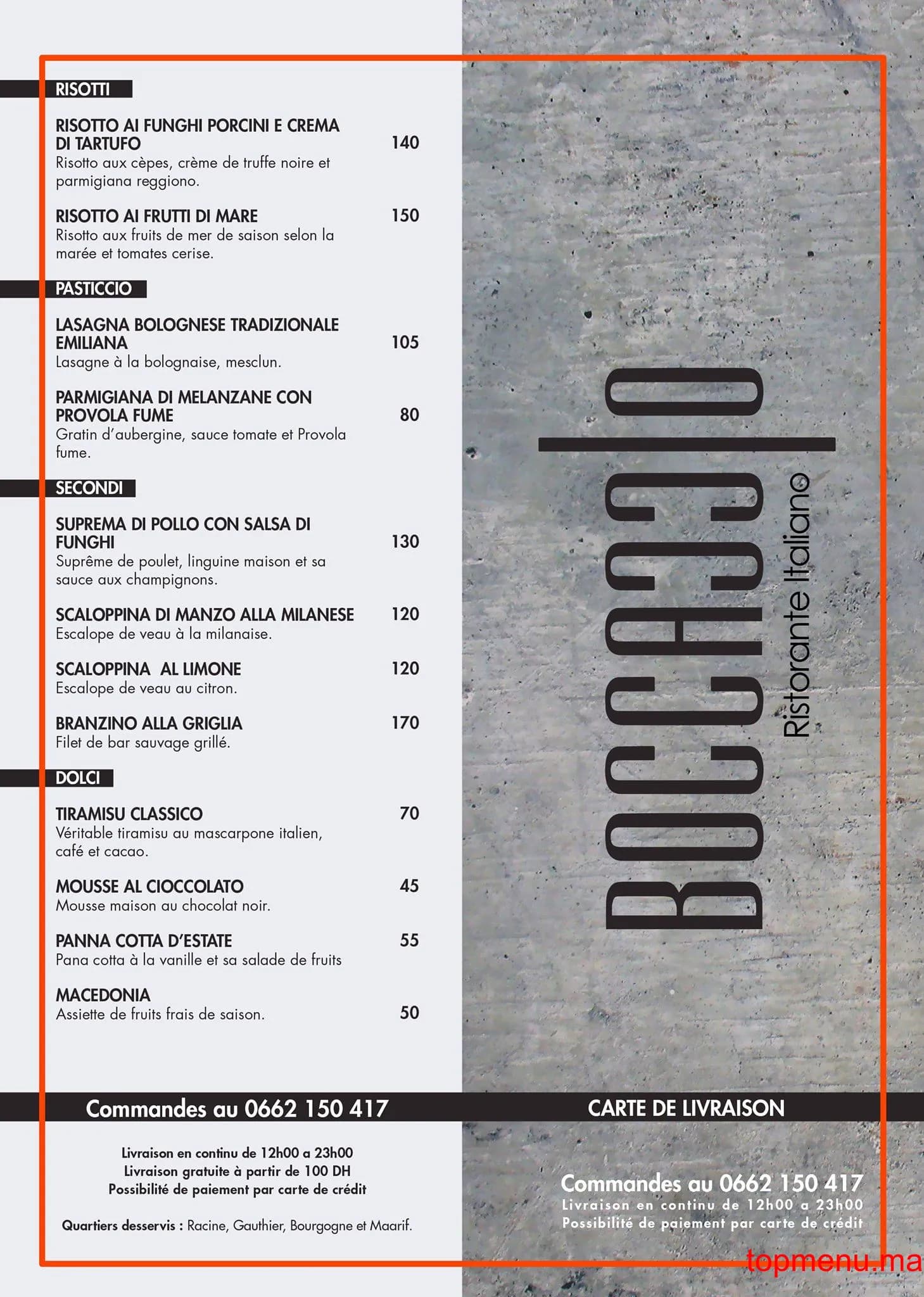 Restaurant Boccaccio menu page 1 Boccaccio menu page 1