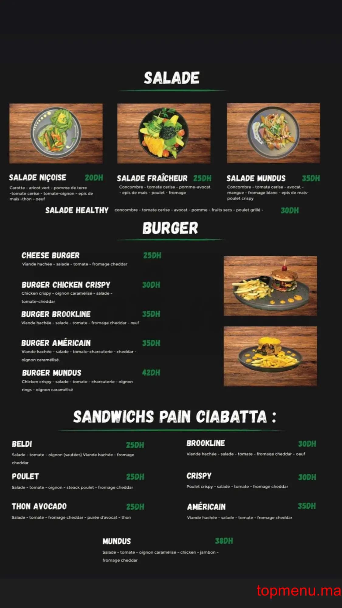 Restaurant Mundus menu page 4 Mundus menu page 4