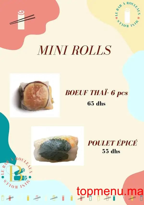 Restaurant Le Bar à Rouleaux menu page 3 Le Bar à Rouleaux menu page 3