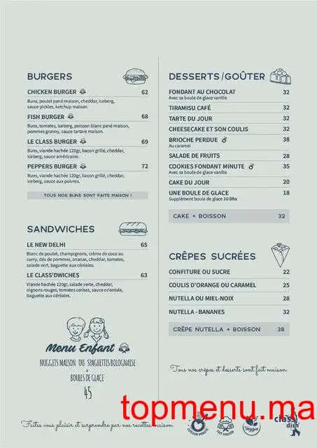 Restaurant Class Dish menu page 3 Class Dish menu page 3