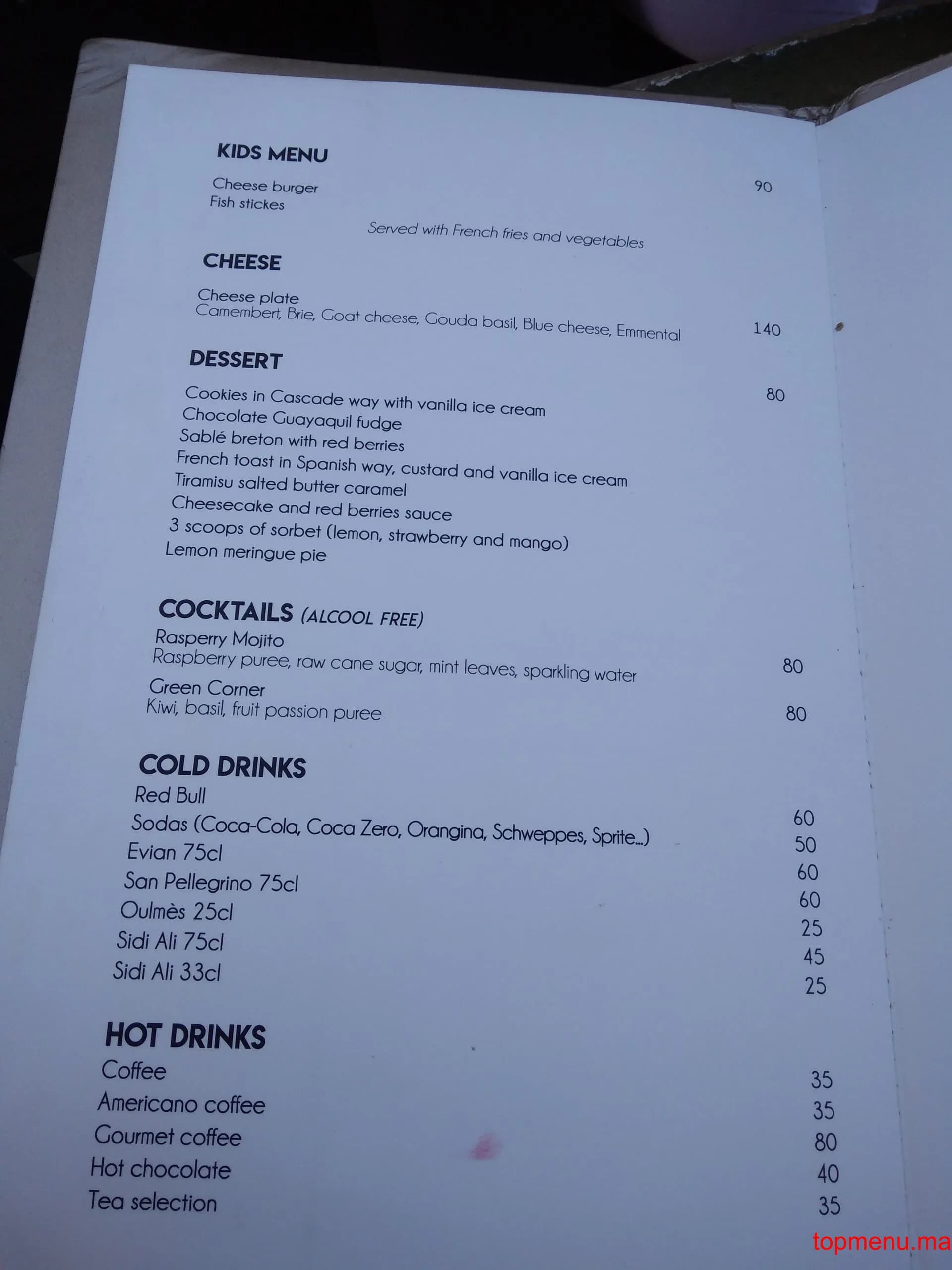 Restaurant Complexe La Casade menu page 2 Complexe La Casade menu page 2