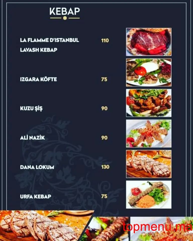 Restaurant La Flamme d’Istanbul menu page 3 La Flamme d’Istanbul menu page 3