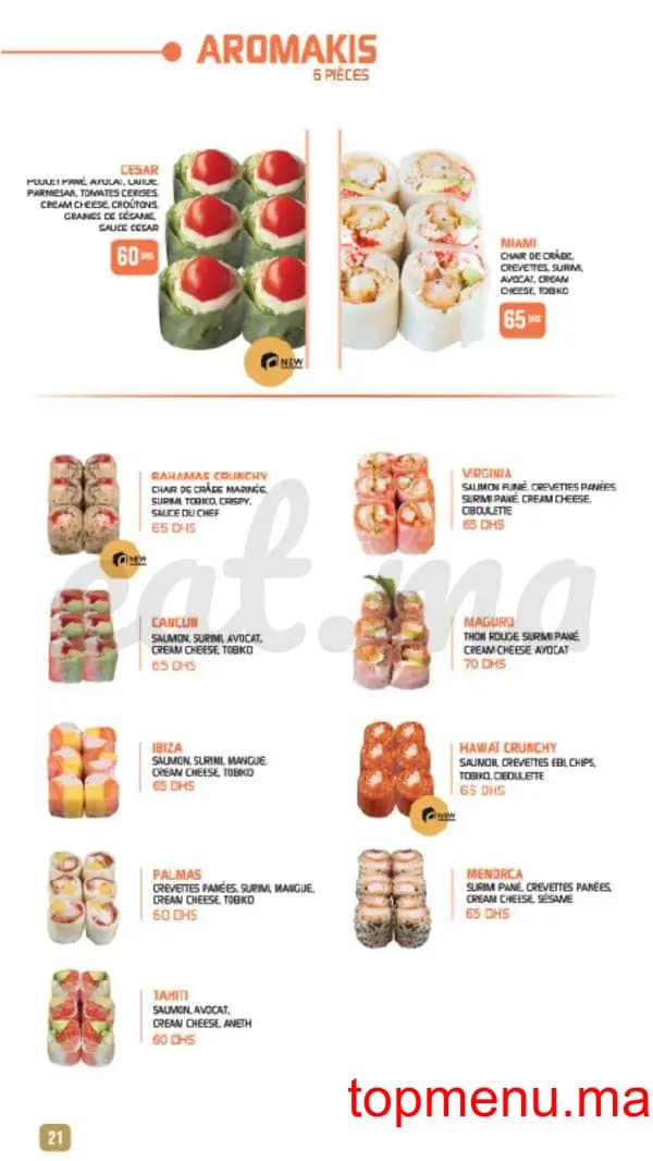 Restaurant Shiru – Sushis – Thaï & Woks menu page 20 Shiru – Sushis – Thaï & Woks menu page 20