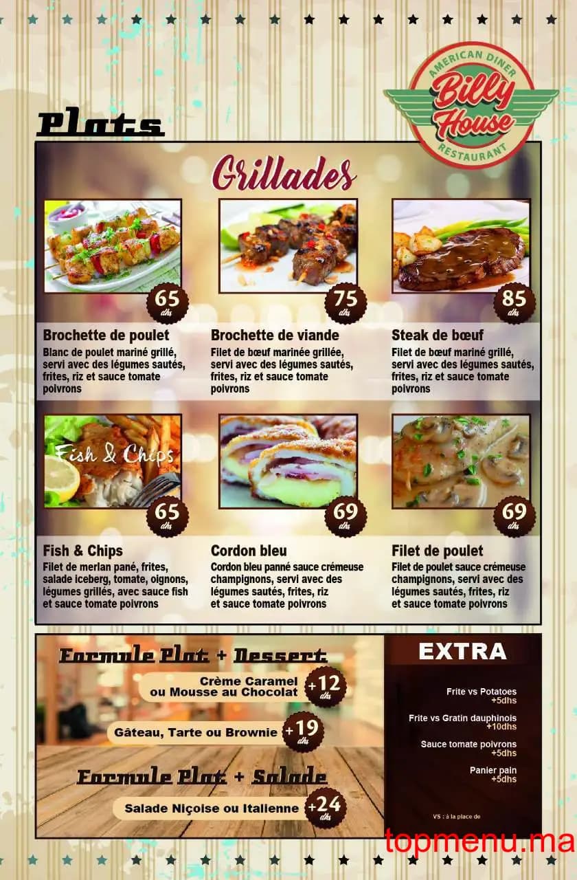 Restaurant Billy House menu page 9 Billy House menu page 9