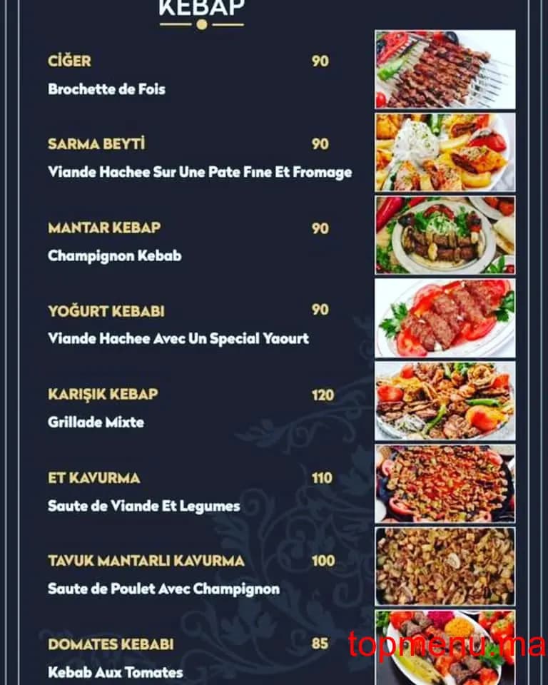 Restaurant La Flamme d’Istanbul menu page 4 La Flamme d’Istanbul menu page 4