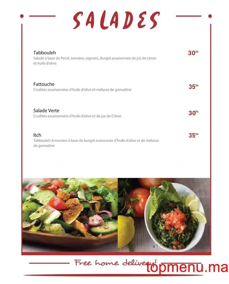 Restaurant Sa7ten menu page 3 Sa7ten menu page 3