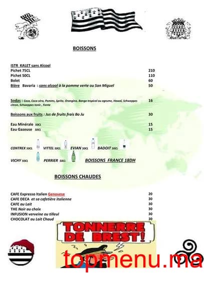 Restaurant Creperie Bretonne Tonnerre De Brest menu page 3 Creperie Bretonne Tonnerre De Brest menu page 3