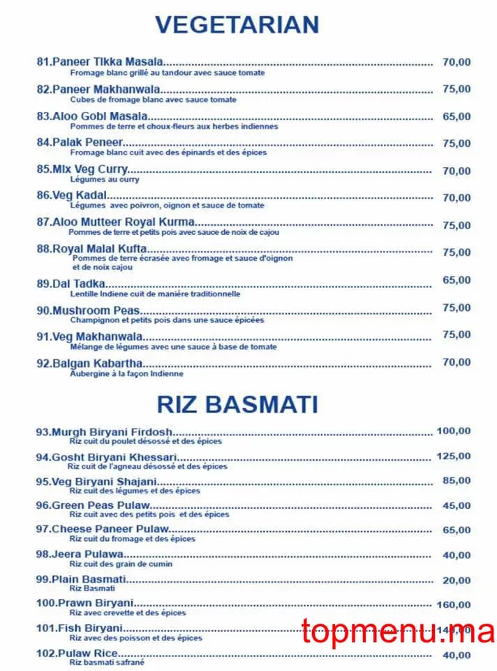 Restaurant india palace menu page 6 india palace menu page 6