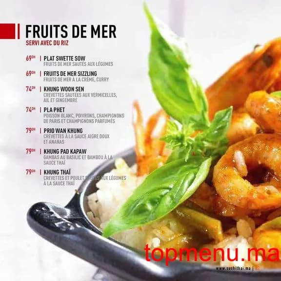 Restaurant Sushi thai menu page 13 Sushi thai menu page 13