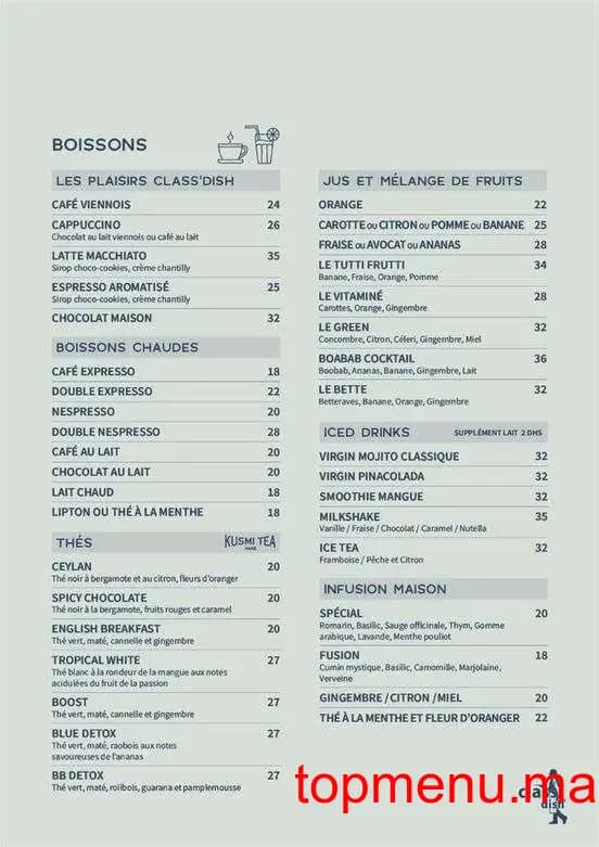 Restaurant Class Dish menu page 4 Class Dish menu page 4
