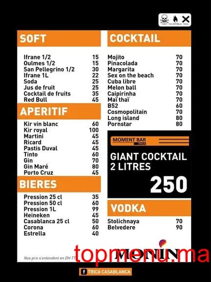 Restaurant Le TRICA menu page 3 Le TRICA menu page 3