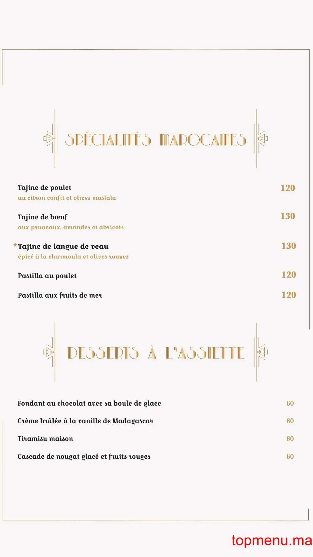 Restaurant Le Gatsby menu page 8 Le Gatsby menu page 8