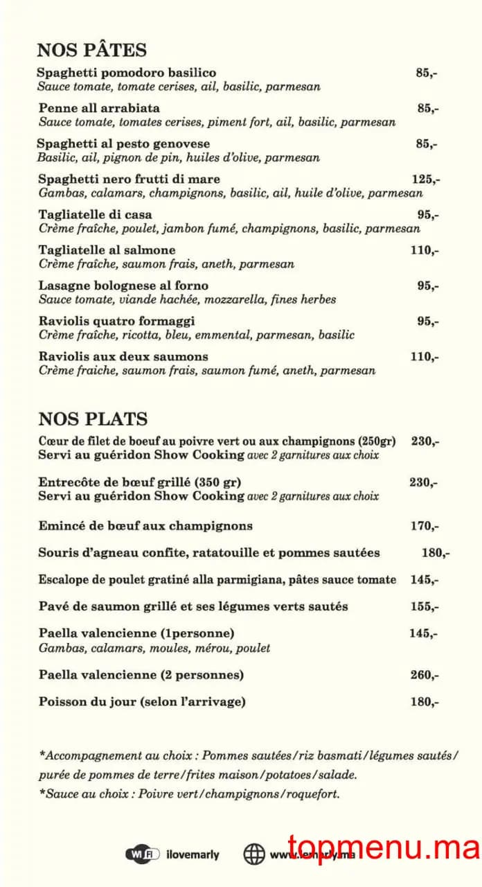 Restaurant Le Marly menu page 8 Le Marly menu page 8
