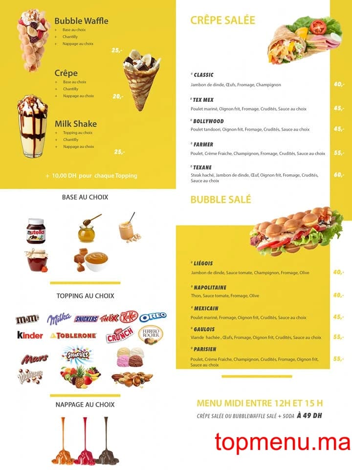 Restaurant Bubble Waffle Racine menu page 2 Bubble Waffle Racine menu page 2