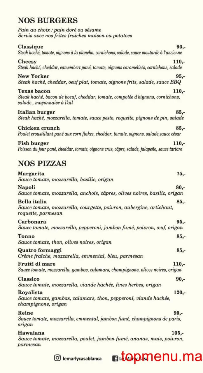 Restaurant Le Marly menu page 7 Le Marly menu page 7