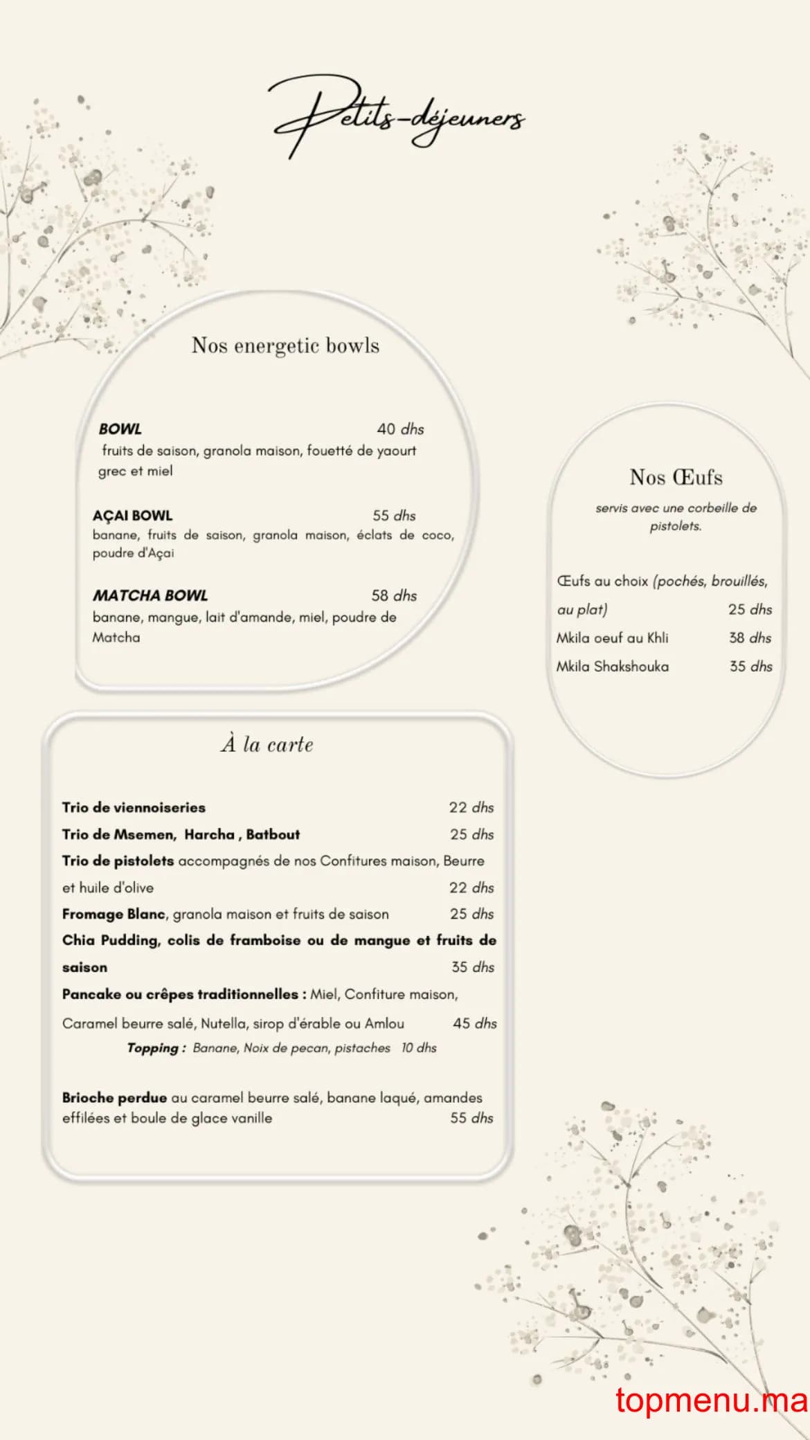 Restaurant Gypso menu page 2 Gypso menu page 2