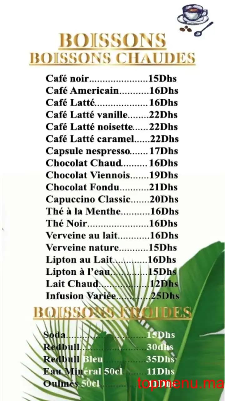 Restaurant Espace Omar El Mokhtar menu page 3 Espace Omar El Mokhtar menu page 3