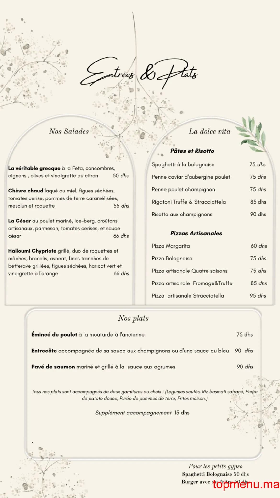 Restaurant Gypso menu page 4 Gypso menu page 4