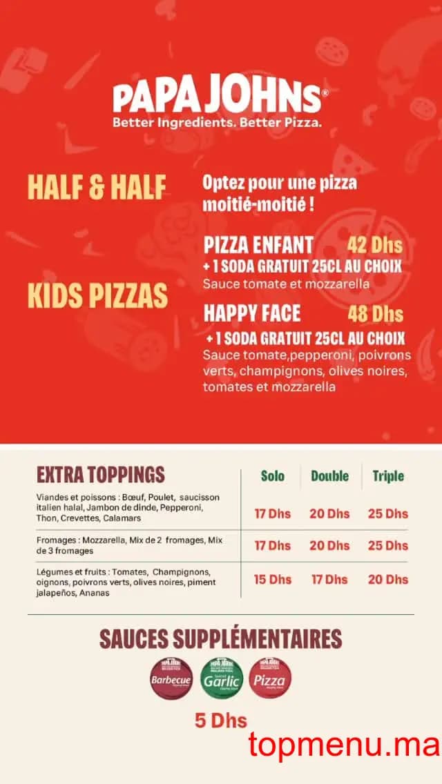 Restaurant Papa John’s Abdelmoumen menu page 5 Papa John’s Abdelmoumen menu page 5