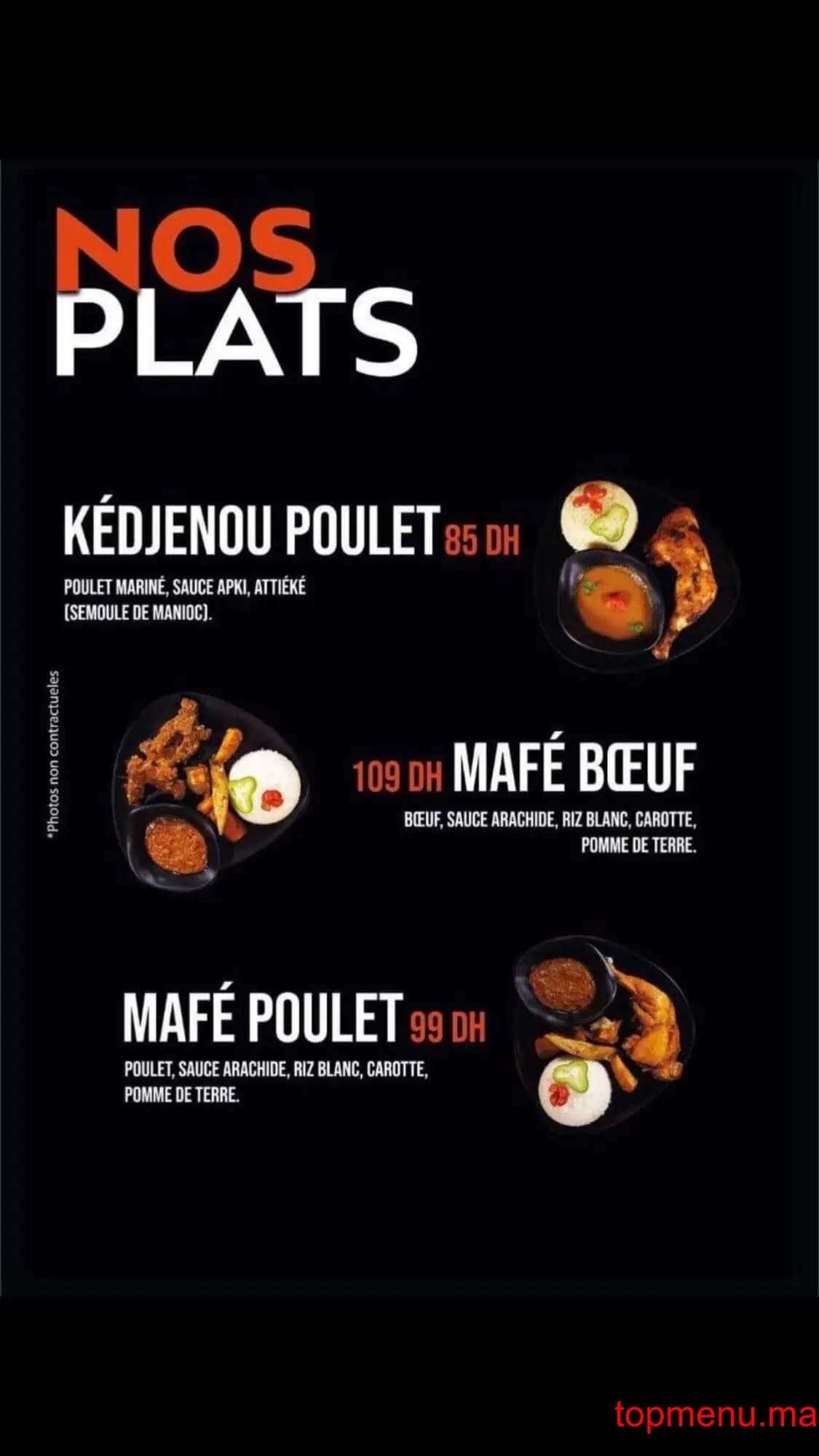 Restaurant Afrik’N’Fusion menu page 3 Afrik’N’Fusion menu page 3