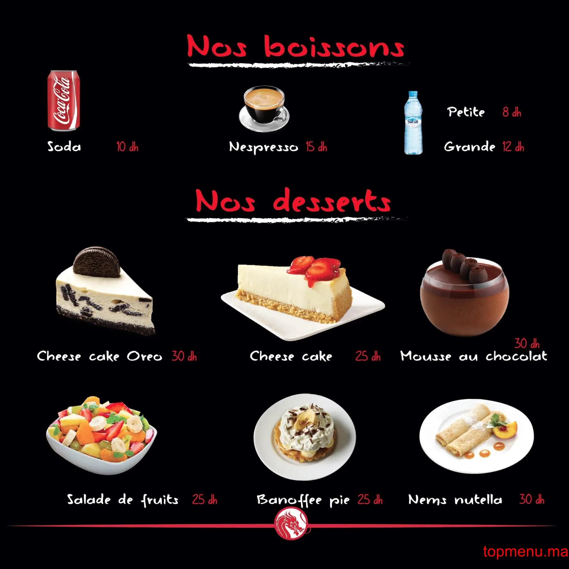 Restaurant O’Dragon menu page 1 O’Dragon menu page 1