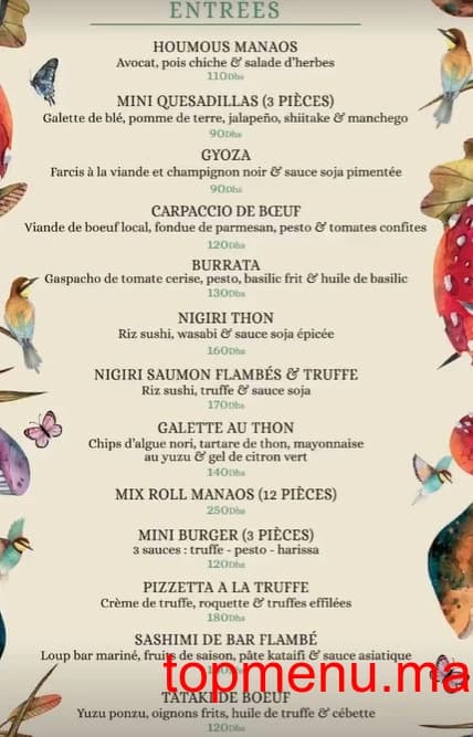 Restaurant Manaos menu page 1 Manaos menu page 1