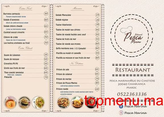 Restaurant Pesca Marina menu page 4 Pesca Marina menu page 4