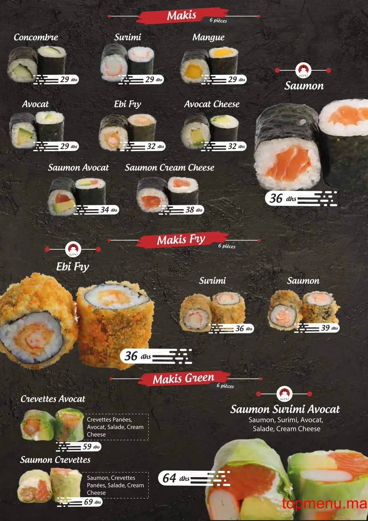Restaurant Sumo sushi menu page 19 Sumo sushi menu page 19