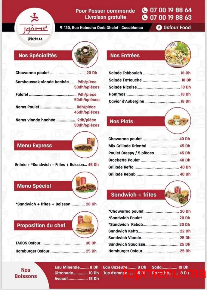 Restaurant Khalid ousfour food menu page 1 Khalid ousfour food menu page 1