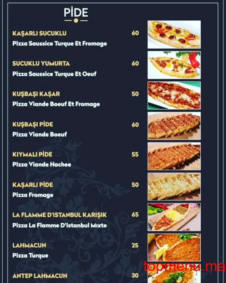 Restaurant La Flamme d’Istanbul menu page 5 La Flamme d’Istanbul menu page 5