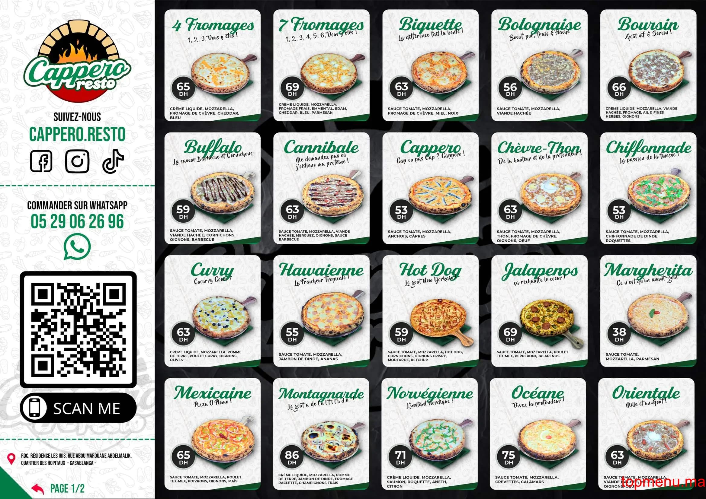 Restaurant Cappero Resto menu page 1 Cappero Resto menu page 1