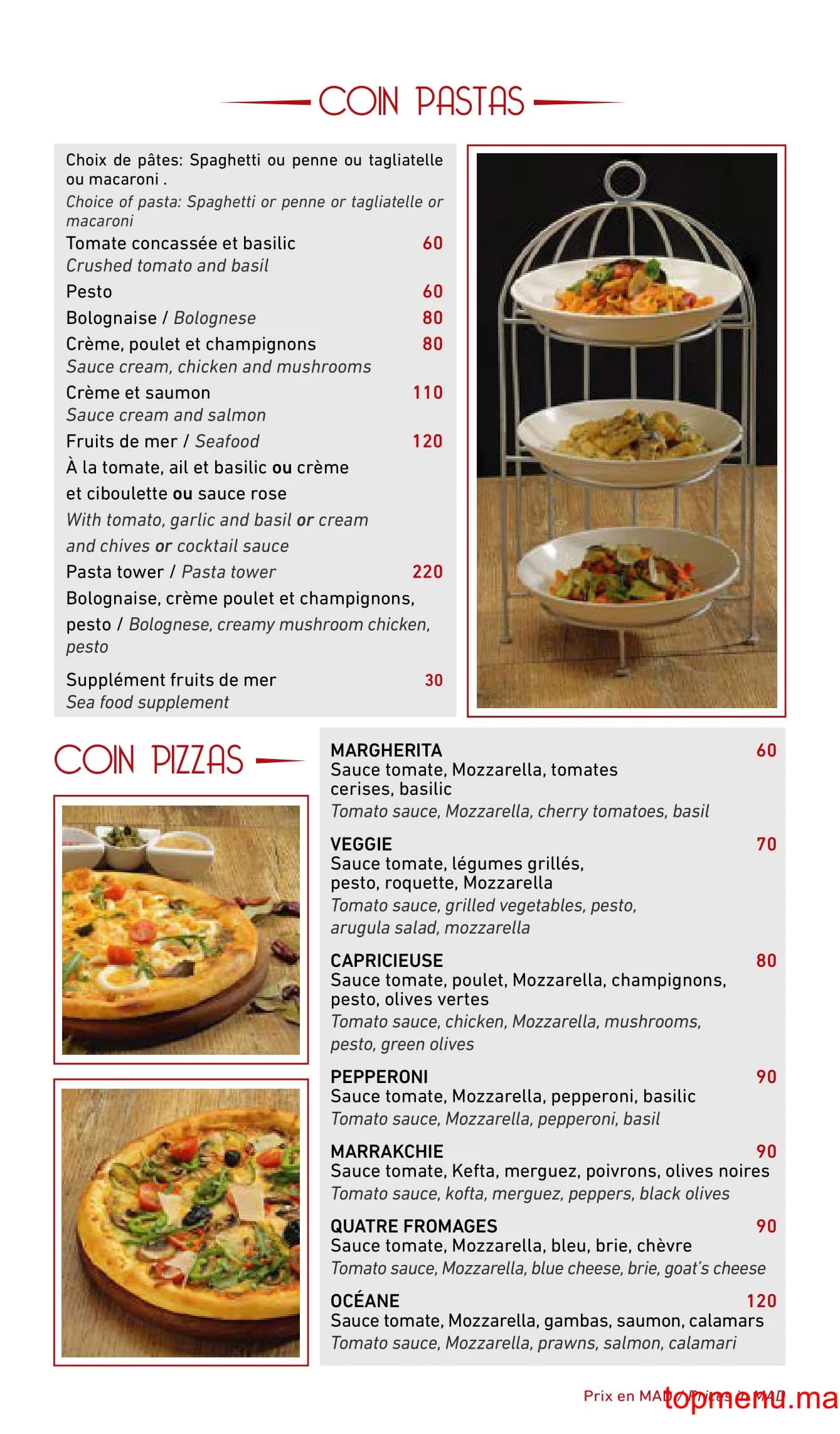 Restaurant La Table Du Marché Casa Anfa menu page 6 La Table Du Marché Casa Anfa menu page 6