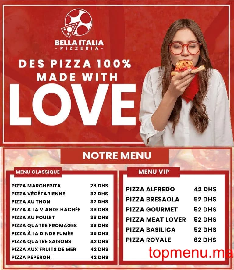 Restaurant Bella Italia menu page 1 Bella Italia menu page 1