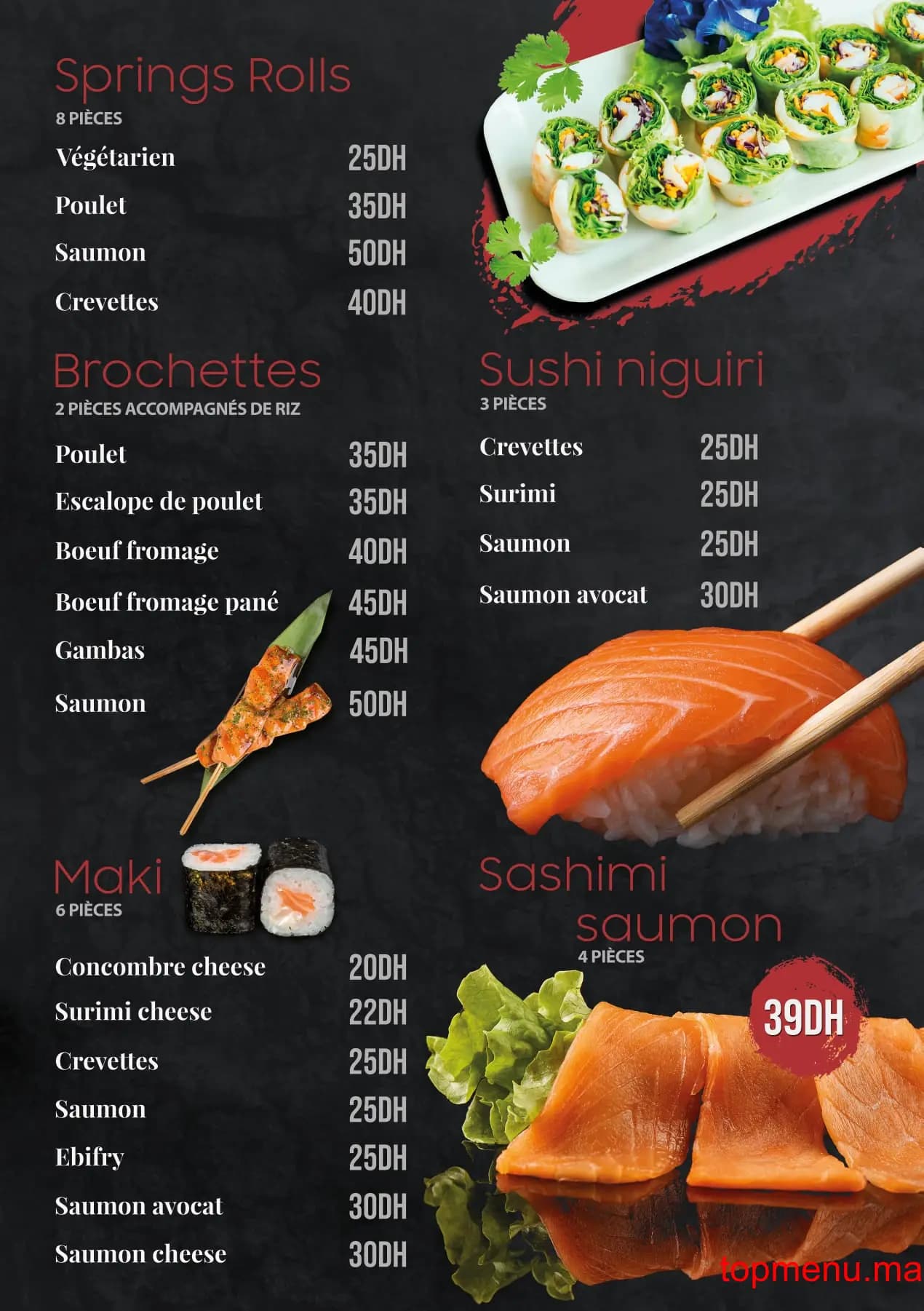 Restaurant Sushi gourmet menu page 4 Sushi gourmet menu page 4