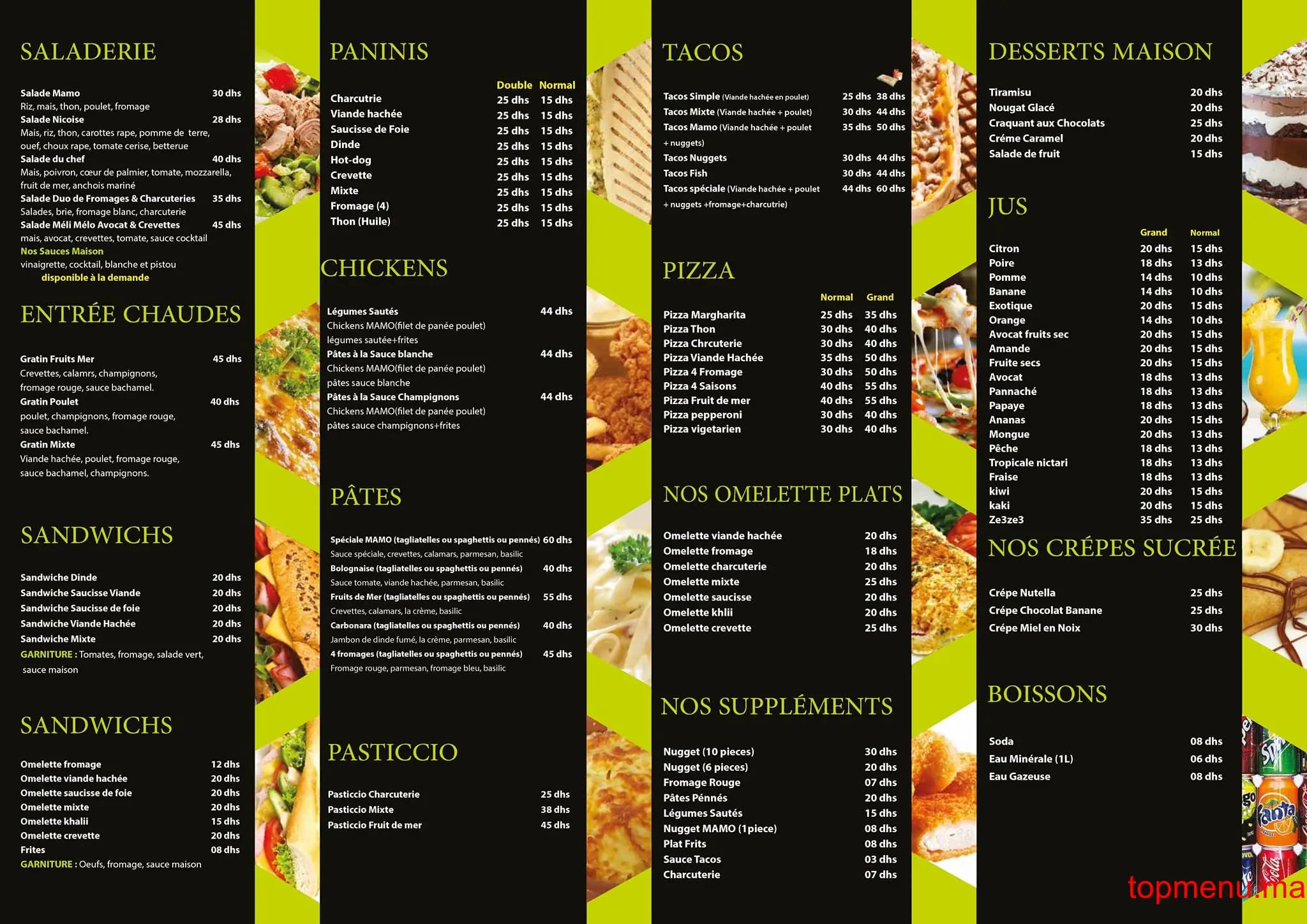 Restaurant Mamo Food menu page 1 Mamo Food menu page 1